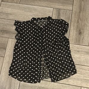 Covington Black and White Polka Dot Kids Blouse
